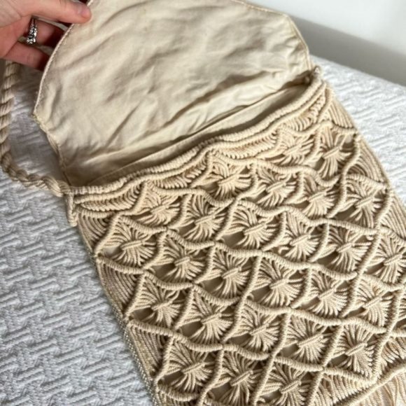 American Eagle Outfitters BOHO Fringed Tapestry Woven Crossbody Bag Purse - Picture 3 of 11